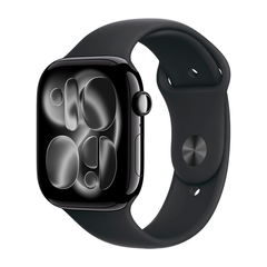 Умные часы Apple Watch Series 11 GPS, 46mm, Jet Black Aluminium Case with Black Sport Band, M/L