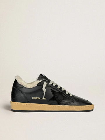 Men’s Ball Star in black nappa with suede star and nappa heel tab