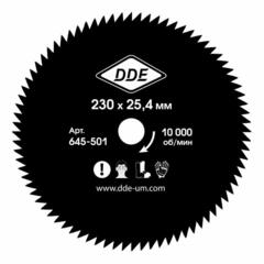 Нож для триммера DDE WOOD CUT 60 зубьев, 230 х 25,4 мм (толщина = 1,4 мм) (645-501)