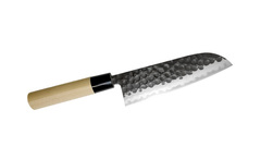 Фото Нож Сантоку Tojiro Hammered Finish, F-1112, сталь VG-10, чёрный, в картонной коробке