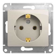 Schneider Electric Glossa Молочный Розетка с зазем.контактами, 16А, 250В, механизм IP20 скрытая установка 317984