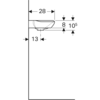 Geberit myDay 125540600 Раковина 40x10.5x28см, белый / Специальное керамическое покрытие