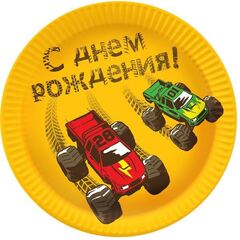 Тарелки, Тачки Монстры Трак, 18 см, 6 шт.