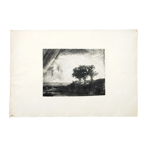 [Гравюра Рейха] Рембрандт. Три дерева. Гелиогравюра. До 1927 г.