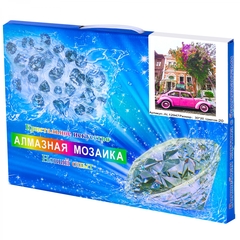
          Алмазная мозаика Alingar, на подрамнике, с полным заполнением, (глянц), 20х30 см, 20 цветов, "Розовое авто"
