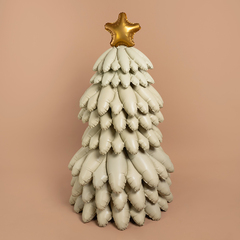Шар К Фигура 3D, Новогодняя елка, Сатин, Кремовый, 51''/130 см, 1 шт.
