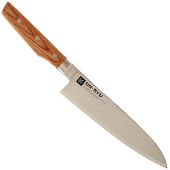 Фото Нож кухонный Гюито Shimomura 210 мм, сталь VG-10 33 слоя, рукоять pakka wood