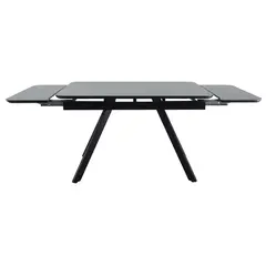 Стол Arthur раскладной 120-184x80x75см, керамогранит чёрный мрамор Greys Black, чёрный