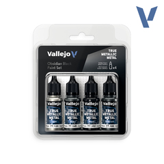 Vallejo True Metallic Metal - набор Obsidian Black