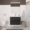 BelBagno UNO-900-2C-SO-GSO База под раковину подвесная с фрезерованными ручками по всей длине фасада с двумя выкатн. ящ., Темно-Серый Матовый, 900x455x608