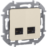 Розетка компьютерная двойная RJ45 категория 5e UTP - Legrand Inspiria - слоновая кость — фото 3