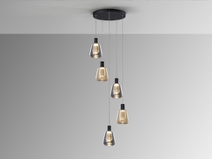 Люстра Carisa 5L черный/золотой D40