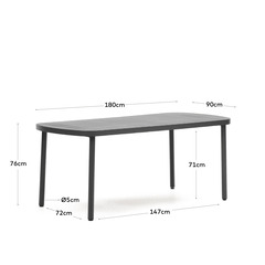 Joncols Уличный алюминиевый стол с серой отделкой 180 x 90 см