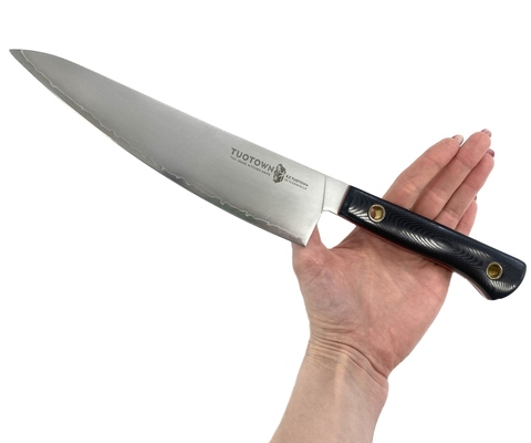 Кухонный нож Шеф TuoTown XIUCAI 21.5 см, сталь Laminated VG-10, Aus-8, рукоять G10, арт.129001