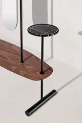 Вешалка ARCO Black/Walnut/Sahara Noir с зеркалом и полкой