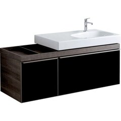 Geberit Citterio 500.563.JJ.1 Тумба для раковины 118.4x55.4x50.4см, черный / глянцевое стекло, темный дуб / меламин, структура дерева фото