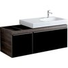 Geberit Citterio 500.563.JJ.1 Тумба для раковины 118.4x55.4x50.4см, черный / глянцевое стекло, темный дуб / меламин, структура дерева