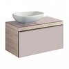 Geberit Citterio 500.560.JI.1 Тумба для раковины 88.4x54.3x50.4см, бежевый / глянцевое стекло, светлый дуб / меламин, структура дерева