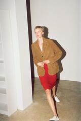 ZARA ЮБКА МИДИ ИЗ 100% КОЖИ — ZW COLLECTION, КРАСНЫЙ