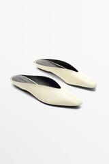 Massimo Dutti Мюли из мягкой кожи, кремовый