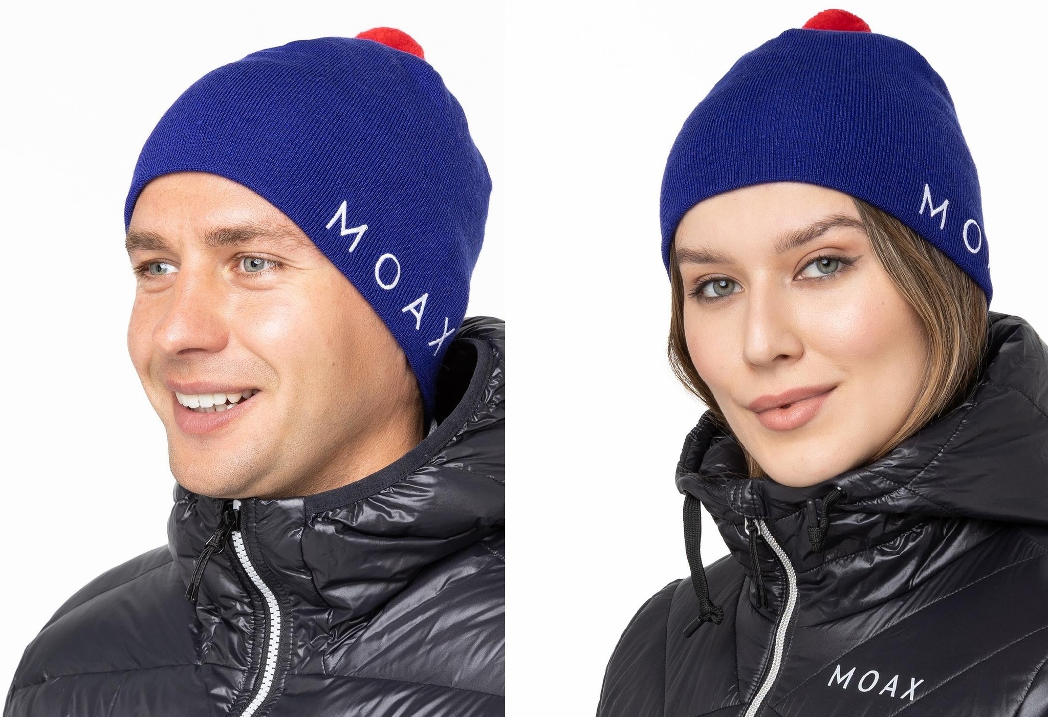 Лыжная шапка с шерстью Moax Tradition Sport сине-красная