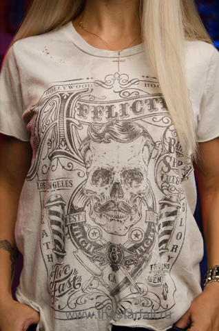 Affliction | Футболка женская THE BARBER AW13451 принт спереди