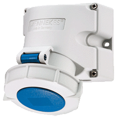 MENN Розетка настенная №243 32А 3P 230B IP67 Twin Contact