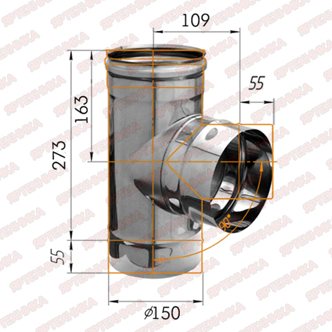 Тройник-К 90° d150мм (439/0,8 мм) Ferrum в интернет-магазине ЯрТехника