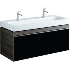 Geberit Citterio 500.566.JJ.1 Тумба для раковины 118.4x55.4x50.4см, черный / глянцевое стекло, темный дуб / меламин, структура дерева фото