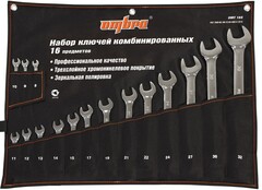 Ombra OMT16S Набор ключей гаечных комбинированных в сумке, 8-32 мм, 16 предметов 55009