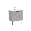 VitrA Root 68289 Тумба 80 см с квадратной раковиной, 2 ящика, матовый серый камень