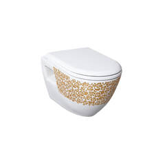 Creavit Terra TP325-11CB00E-CA00 Унитаз подвесной, цвет: белый с декором фото