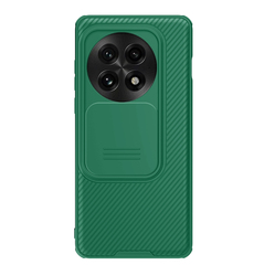 Усиленный чехол зеленого цвета (Dark Green) с защитной шторкой для камеры от Nillkin на OnePlus 13, серия CamShield Pro Case
