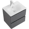BelBagno KRAFT 39-500/390-2C-SO-GSO База под раковину подвесная с фрезерованными ручк. по всей дл. фасада с 2 выкатн. ящ.,Темно-Серый Мат.,500x395x500