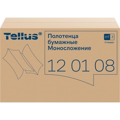 Полотенца бумажные листовые Tellus Стандарт H3 V-сложение (ZZ) 1-слойные белые 20 пачек по 250 листов (120108)