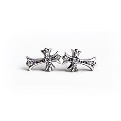 Серьги-пусеты в форме крестов с фианитами CHROMe HEARTS