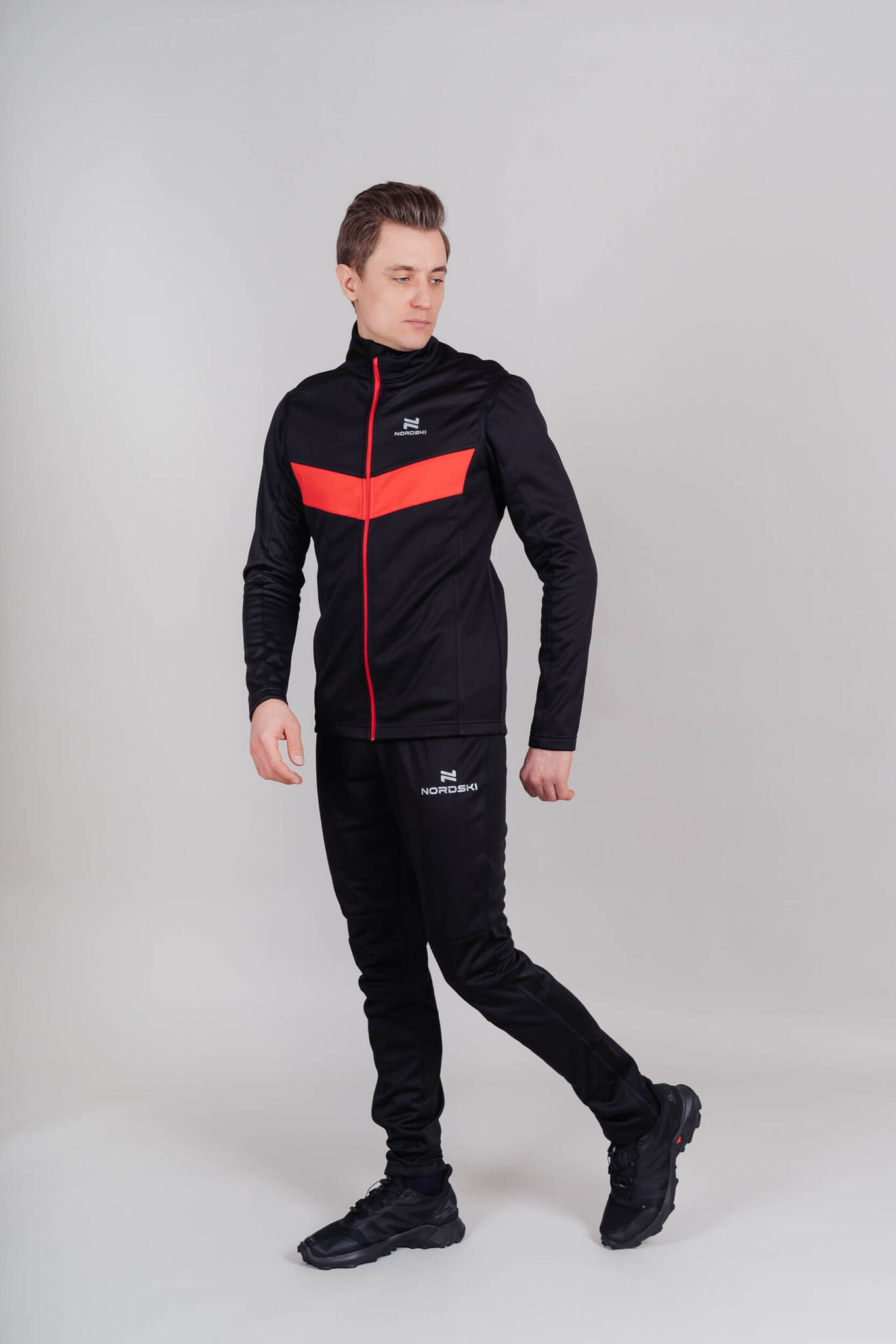 Мужской лыжный жилет Nordski Base black-red - 8