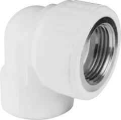 Угольник PP-R комбинированный белый ВР Дн 20х1/2" VALFEX 10125020