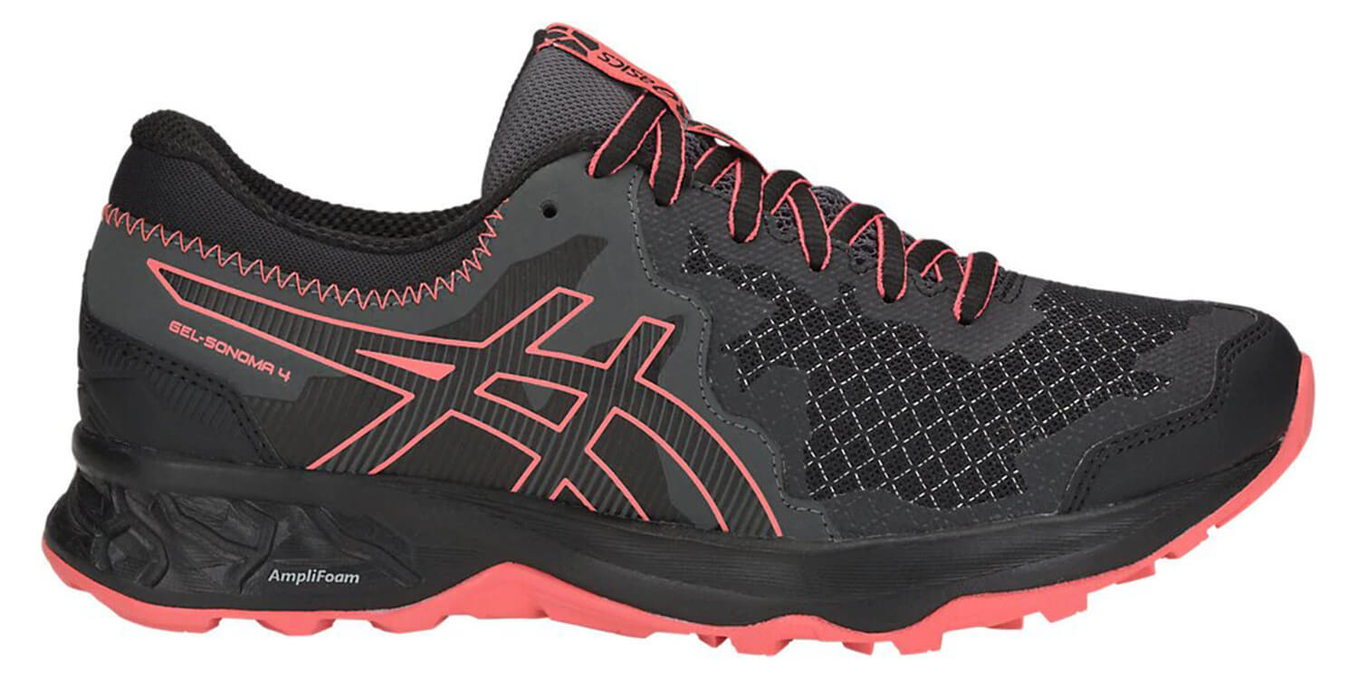 Asics Gel Sonoma 4 кроссовки для бега женские черные-коралловые