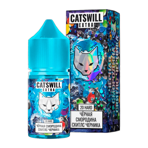 Жидкость CATSWILL EXTRA Salt 2% HARD 30 ml - Чёрная смородина Скитлс Черника