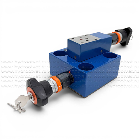 Фото LFA40DBU2A3-7X/200A200 - Крышка для логического клапана, типоразмер Ду40 функционал - DBU2A = крышка с двумя предохранительными клапанами с ручной настройкой, под установку распределителя Ду6, два выхода X и Y, элемент регулировки - рукоятка запираемая, диапазон настройки давления до 200 бар / до 200 бар, уплотнение NBR
