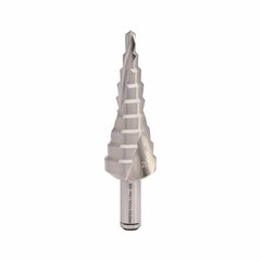Сверло ступенчатое 4-20мм (Спиральное) HSSE-Co5 9ступ. L75мм хв. 8мм MASTER-TOOL 101051EPRO