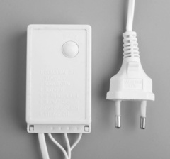Светодиодная гирлянда, Нить, 100 Led холодный белый, белый провод с контроллером, 8 режимов, IP44, 10 м (от сети)