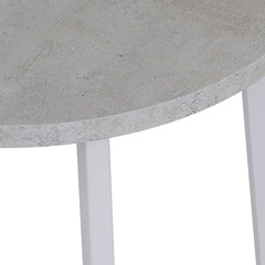 Стол Next круглый раскладной 100-130x100x76,5см, Бетон Лайт, белый