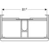 Geberit Smyle Square 500.354.JK.1 Тумба под раковину 88.4x61.7x47см, Темно-серый / Матовое покрытие
