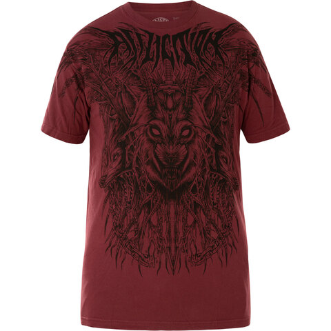 Футболка мужская Affliction PRIMAL INSTINCT A25040 (бордовая)