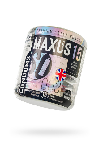 Презервативы Maxus, тонкие, латекс, железный кейс,15 шт.