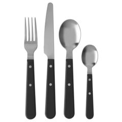 Набор столовых приборов на 6 персон IKEA LIVNARA (ЛИВНЭРА), Черный, 24 шт