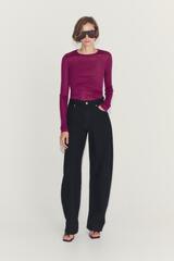 ZARA ДЖИНСЫ BALLOON СО СРЕДНЕЙ ПОСАДКОЙ И ЖАККАРДОВЫМ УЗОРОМ — ZW COLLECTION, ИНДИГО