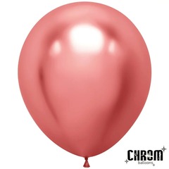 Шар К 18''/45 см, Хром, Розово-красный, 10 шт.